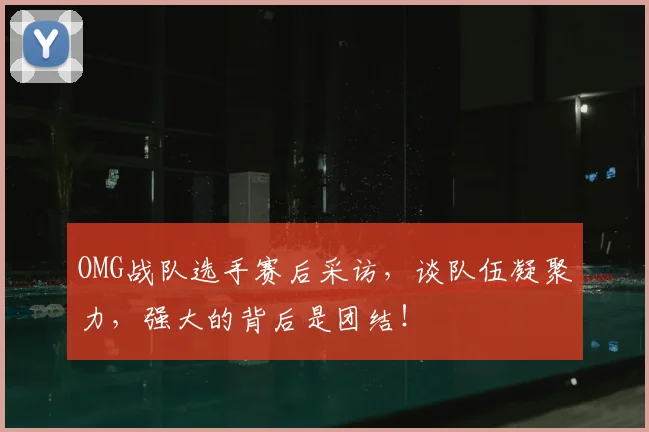 OMG战队选手赛后采访，谈队伍凝聚力，强大的背后是团结！